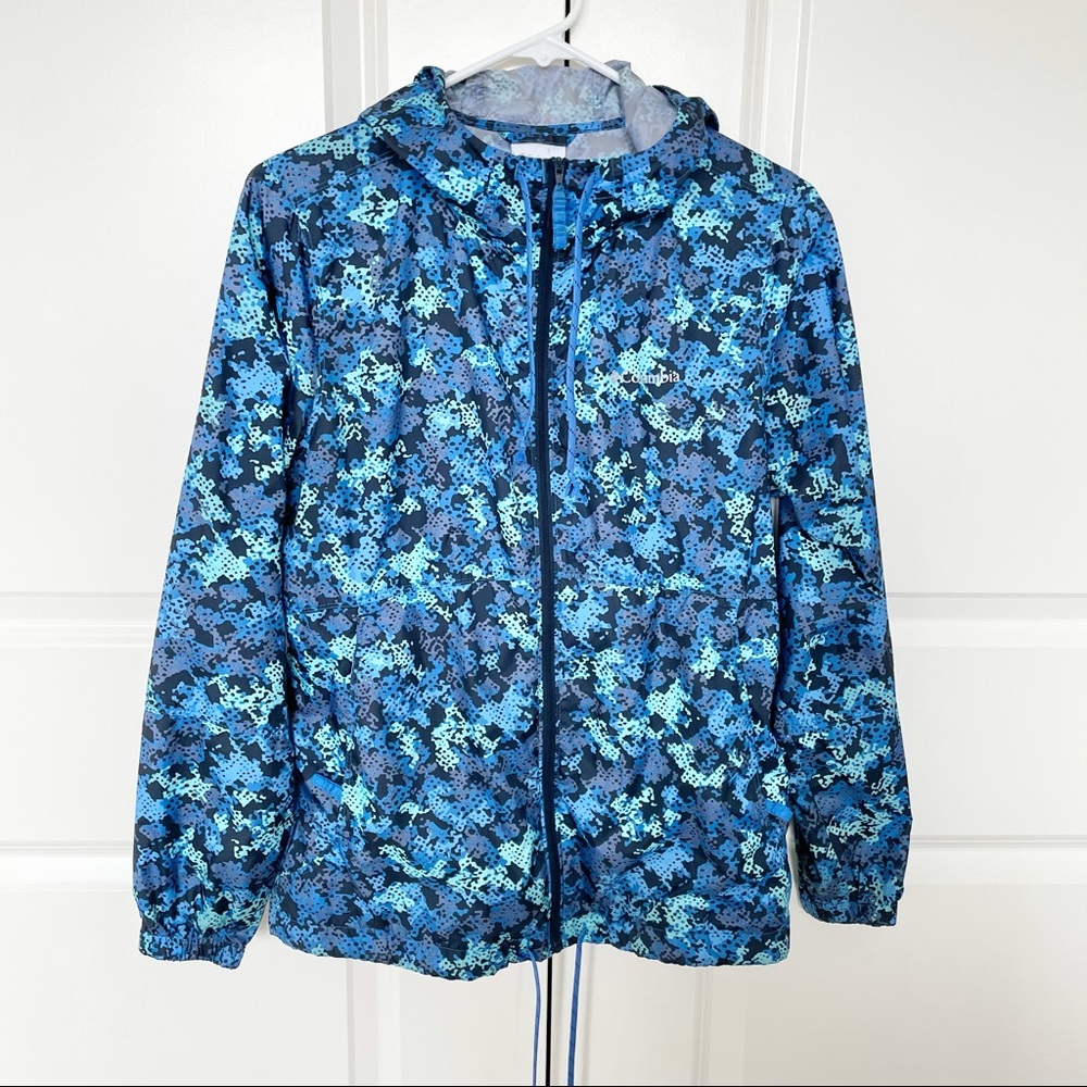 Columbia Jacket Camo Windbreaker Blue